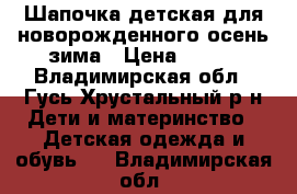 Шапочка детская для новорожденного осень-зима › Цена ­ 500 - Владимирская обл., Гусь-Хрустальный р-н Дети и материнство » Детская одежда и обувь   . Владимирская обл.